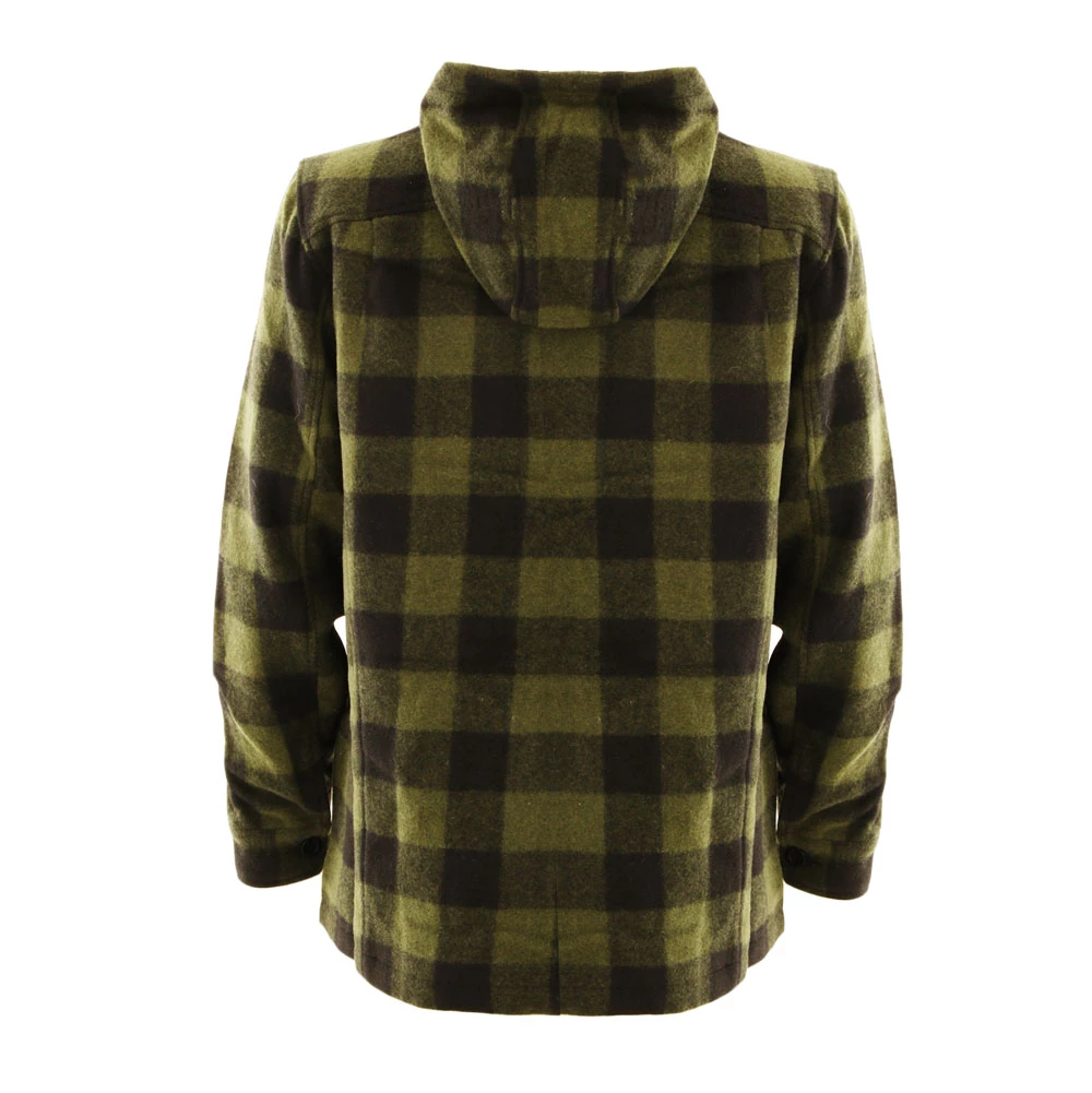 Swanndri Hudson Wool Mens Hoodie Olive/Black Check 2XL 4 Swanndri Hudson Wool Mens Hoodie Olive/Black Check 2XL - Image 2