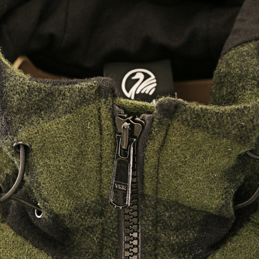 Swanndri Hudson Wool Mens Hoodie Olive/Black Check 2XL 5 Swanndri Hudson Wool Mens Hoodie Olive/Black Check 2XL - Image 3