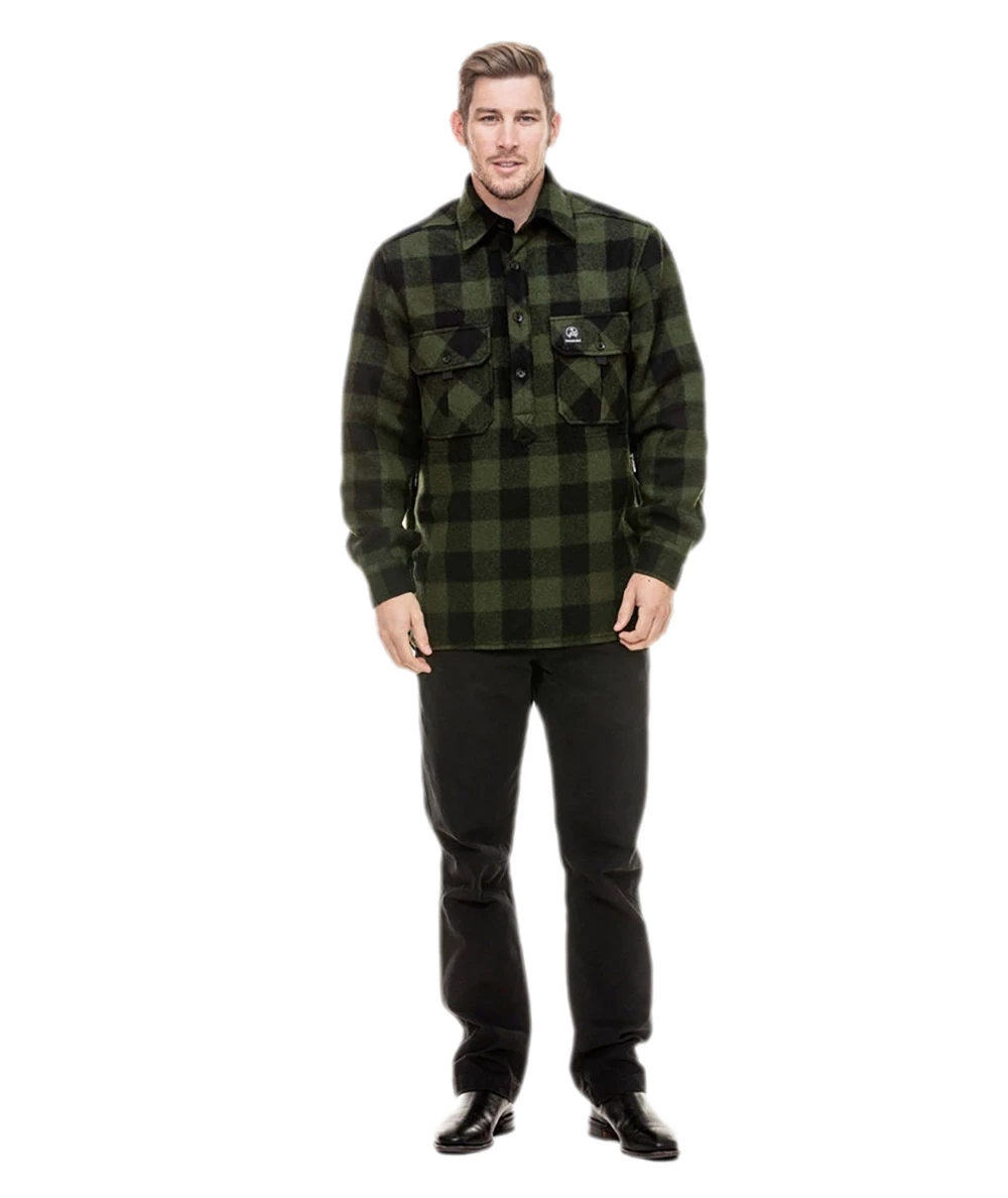 Swanndri Ranger Extreme Wool Mens Long Sleeve Shirt Olive/Black Check 5 Swanndri Ranger Extreme Wool Mens Long Sleeve Shirt Olive/Black Check - Image 3