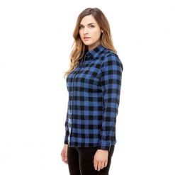 Swanndri Monaco Cotton Womens Long Sleeve Shirt Blue/Black Check