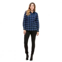 Swanndri Monaco Cotton Womens Long Sleeve Shirt Blue/Black Check -Swanndri Sales 159459 4 n y