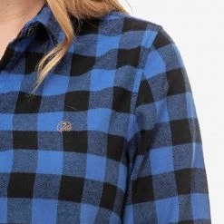 Swanndri Monaco Cotton Womens Long Sleeve Shirt Blue/Black Check -Swanndri Sales 159459 5 n y