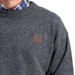 Swanndri Mens Seafarer Wool Crew Neck Jersey Charcoal Marle