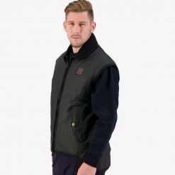 Swanndri Foxton Wool Lined Mens Oilskin Vest Black -Swanndri Sales 4 24 16