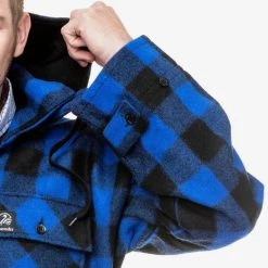 Swanndri Mens Mosgiel Wool Bush Shirt With Zip-up Front Blue Black -Swanndri Sales 4 24 6