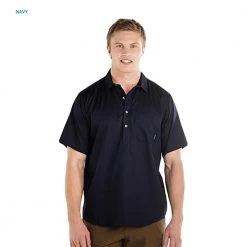 Swanndri Mens Paihia Short Sleeve Cotton Shirt Black