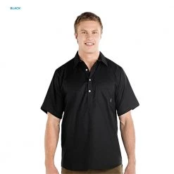 Swanndri Mens Paihia Short Sleeve Cotton Shirt Black -Swanndri Sales 55965 2 1