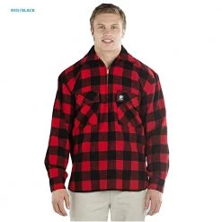 Swanndri Ranger Wool Zip Front Mens Bush Shirt Red Black -Swanndri Sales 59518 0