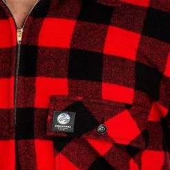 Swanndri Ranger Wool Zip Front Mens Bush Shirt Red Black -Swanndri Sales 59518 3