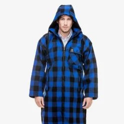 Swanndri Mens Mosgiel Wool Bush Shirt With Zip-up Front Blue Black -Swanndri Sales 5 11 6