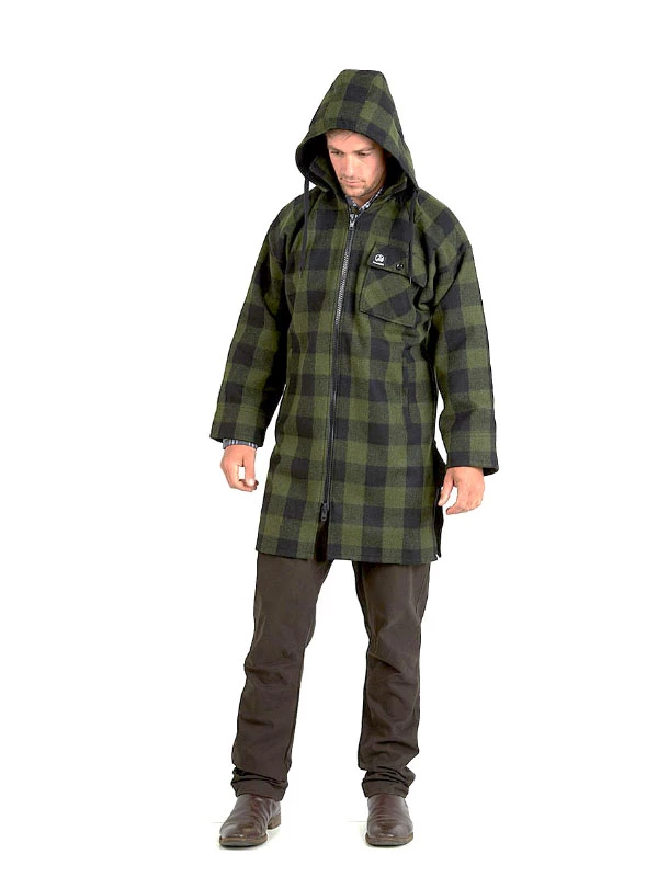 Swanndri Mens Mosgiel Wool Bush Shirt Olive/Black Check S 5 Swanndri Mens Mosgiel Wool Bush Shirt Olive/Black Check S - Image 3