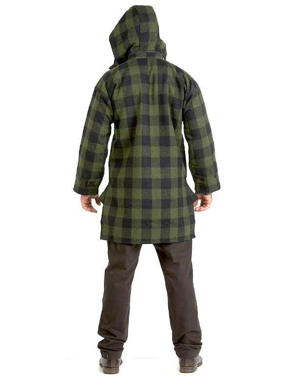 Swanndri Mens Mosgiel Wool Bush Shirt Olive/Black Check S 4 Swanndri Mens Mosgiel Wool Bush Shirt Olive/Black Check S - Image 2