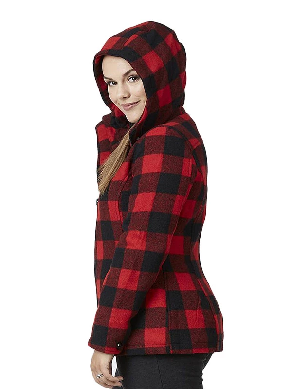 Swanndri Womens Seattle Wool Hoodie Red/Black Check 18 2 Swanndri Womens Seattle Wool Hoodie Red/Black Check 18