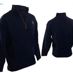 Swanndri Mens Mariner Wool Zip Neck Jersey Navy 2XL