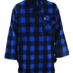 Swanndri Original Wool Mens Lace Front Bush Shirt Blue Black