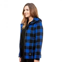 Swanndri Womens Seattle Hoodie Blue/Black Check