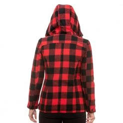 Swanndri Womens Seattle Hoodie Red/Black Check 12