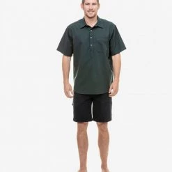 Swanndri Mens Paihia Short Sleeve Cotton Shirt Forest -Swanndri Sales ssd0359 paihia forest full