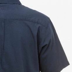 Swanndri Mens Paihia Short Sleeve Cotton Shirt Navy -Swanndri Sales ssd0359 paihia navy detail