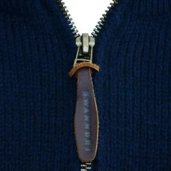 Swanndri Mens Mariner Wool Zip Neck Jersey Navy