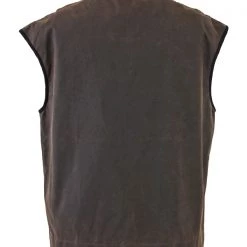 Swanndri Mens Levels Oilskin Vest Brown M