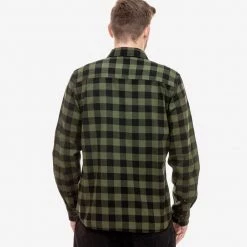 Swanndri Marylebone Mens Cotton Long Sleeve Shirt Olive/Black Check