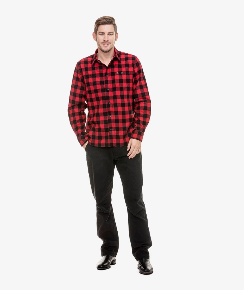 Swanndri Marylebone Mens Cotton Long Sleeve Shirt Red/Black Check 4 Swanndri Marylebone Mens Cotton Long Sleeve Shirt Red/Black Check - Image 2