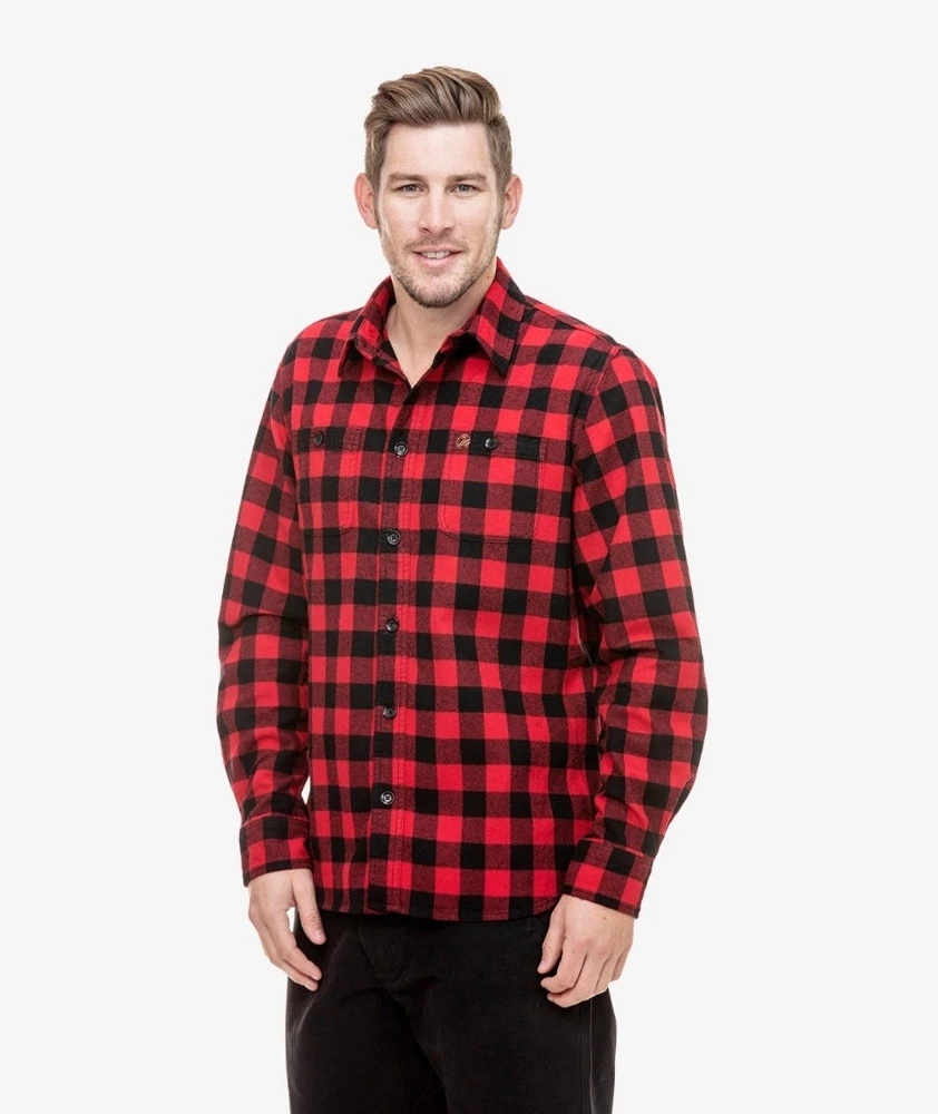 Swanndri Marylebone Mens Cotton Long Sleeve Shirt Red/Black Check 5 Swanndri Marylebone Mens Cotton Long Sleeve Shirt Red/Black Check - Image 3