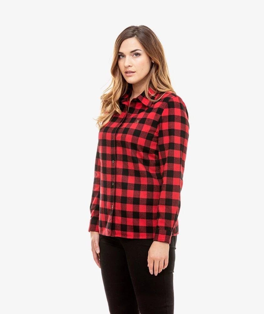 Swanndri Monaco Cotton Womens Long Sleeve Shirt Red/Black Check 4 Swanndri Monaco Cotton Womens Long Sleeve Shirt Red/Black Check - Image 2