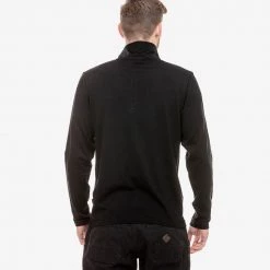 Swanndri Mens Butler II Merino Half Zip Pullover Black -Swanndri Sales sw1727m butler black back 1