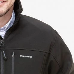 Swanndri Mens Redwoods Soft Shell Jacket Black S 8 Swanndri Mens Redwoods Soft Shell Jacket Black S -Swanndri Sales sw17457m redwoods black detail 1