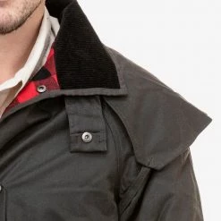 Swanndri Baxter Mens Oilskin Coat Brown -Swanndri Sales sw194024m baxter brown detail 1