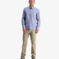 Swanndri Barrington Mens Long Sleeve Cotton Shirt Blue Houndstooth -Swanndri Sales sw202045m barrington ls shirt blue houndstooth om 03 topzoom 10 web 6 1