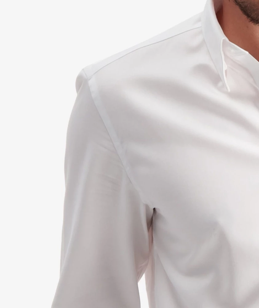 Swanndri Barrington Mens Long Sleeve Cotton Shirt Self Stripe White 4 Swanndri Barrington Mens Long Sleeve Cotton Shirt Self Stripe White - Image 2