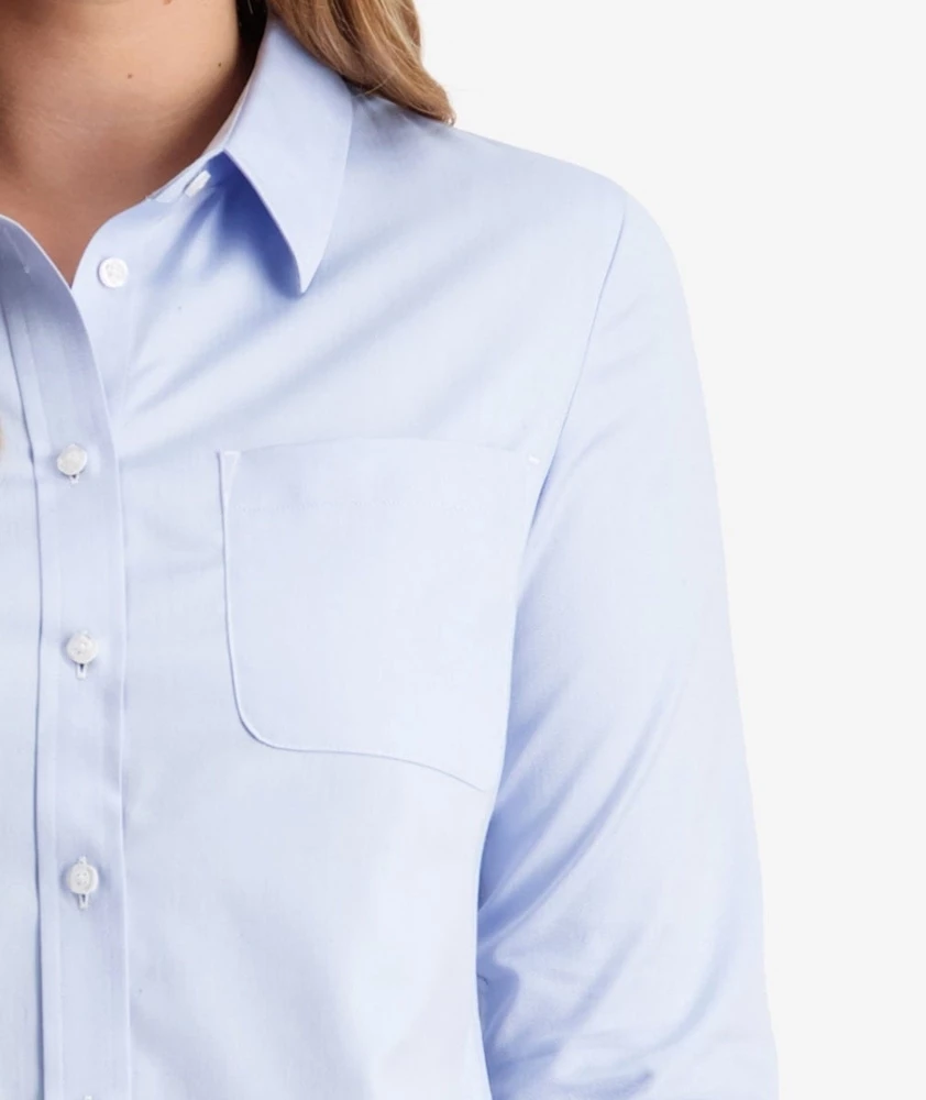 Swanndri Avondale Long Sleeve Cotton Womens Shirt Self Stripe Blue 5 Swanndri Avondale Long Sleeve Cotton Womens Shirt Self Stripe Blue - Image 3