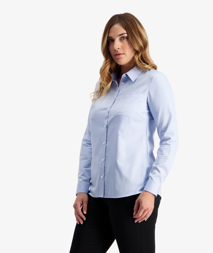 Swanndri Avondale Long Sleeve Cotton Womens Shirt Self Stripe Blue 3 Swanndri Avondale Long Sleeve Cotton Womens Shirt Self Stripe Blue