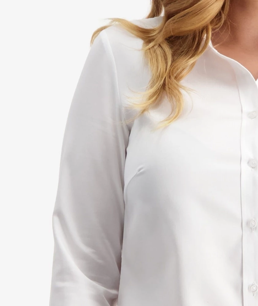 Swanndri Avondale Long Sleeve Cotton Womens Shirt Self Stripe White 4 Swanndri Avondale Long Sleeve Cotton Womens Shirt Self Stripe White - Image 2