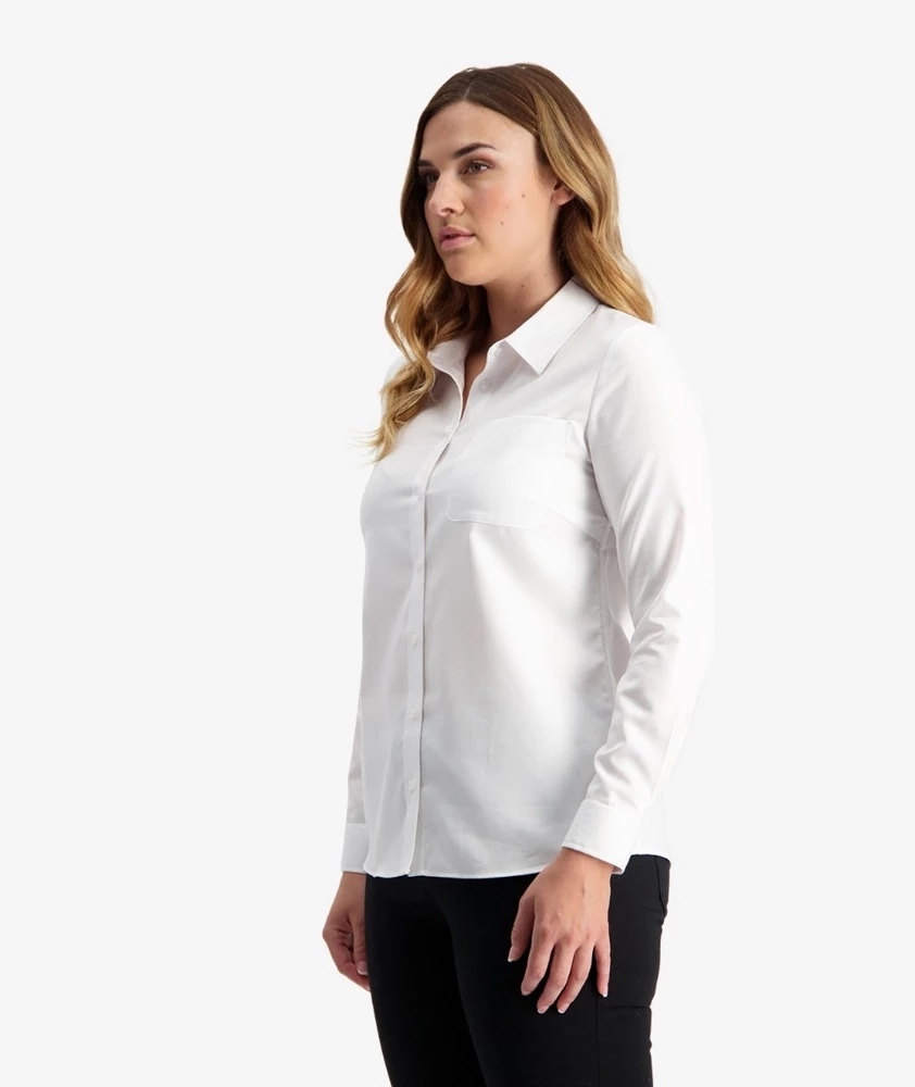 Swanndri Avondale Long Sleeve Cotton Womens Shirt Self Stripe White 6 Swanndri Avondale Long Sleeve Cotton Womens Shirt Self Stripe White - Image 4